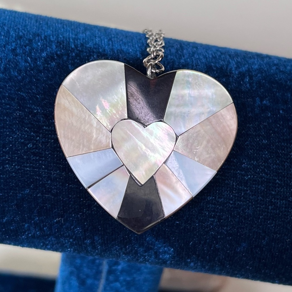 Mother of Pearl Heart Shaped Vintage Necklace